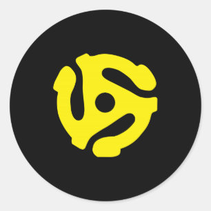 Adesivo Redondo Espaçador DJ do espaçador Amarelo de Vintage Ret