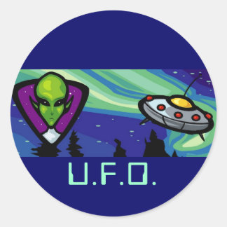 Adesivo Redondo Espaçamento de alienígena