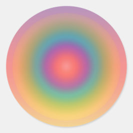 Adesivo Redondo Espaço Colorido do Círculo Concentrado Arco-Íris