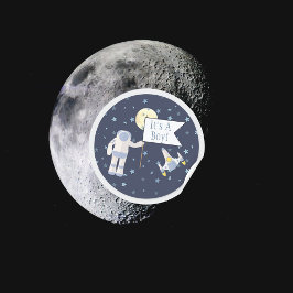 Adesivo Redondo Espaço Exterior É Um Menino!