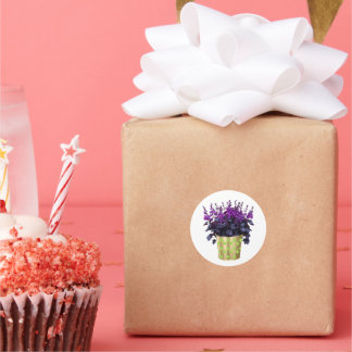 Adesivo Redondo "Espaços em chamas: A Beleza das Plantas Doméstica