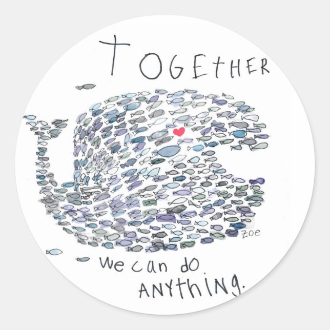 Adesivo Redondo espalhar a baleia (Frente)