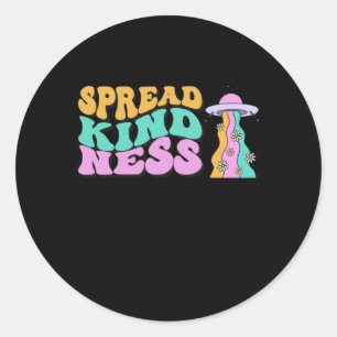 Adesivo Redondo Espalhar Bondade Pastel Ufo Rainbow Sticker