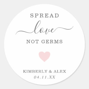Adesivo Redondo Espalhar o amor não germes belo casamento cor-de-r