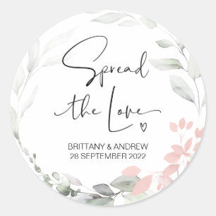 Adesivo Redondo Espalhe a Vela do Amor Casamento do Favor Jam Jar