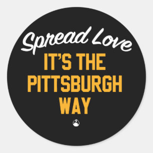 Adesivo Redondo Espalhe o amor que é a maneira de Pittsburgh
