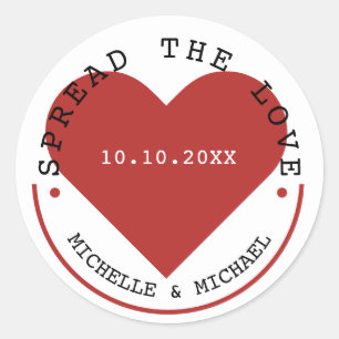 Adesivo Redondo Espalhe o favor do casamento da geléia do doce do