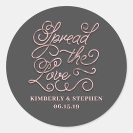 Adesivo Redondo Espalhe O Favor Do Casamento Do Amor