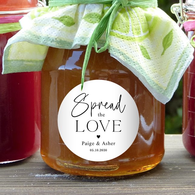 Adesivo Redondo Espalhe Os Padrões De Favor Da Noiva Do Casamento  (Criador carregado)