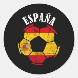Adesivo Redondo Espanha Bandeira Espanha Jogador de Futebol Orgulh