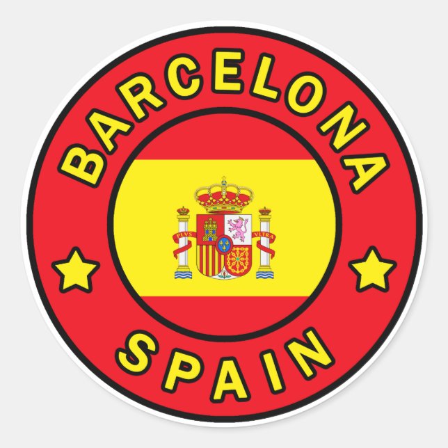Adesivo Redondo Espanha de Barcelona (Frente)