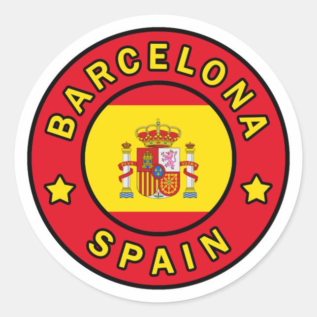 Adesivo Redondo Espanha de Barcelona (Frente)
