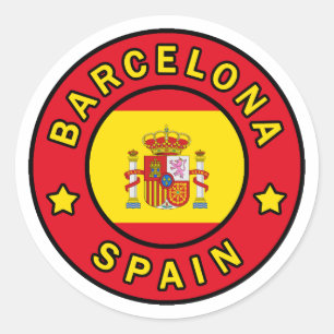 Adesivo Redondo Espanha de Barcelona