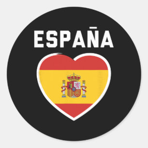Adesivo Redondo Espanha E Espana - Futebol E Bandeira Da Camisa