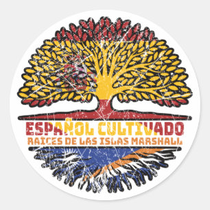 Adesivo Redondo Espanha Espanhola Marshall Islander