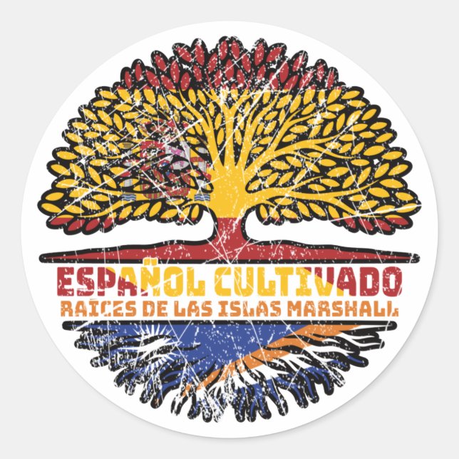 Adesivo Redondo Espanha Espanhola Marshall Islander (Frente)