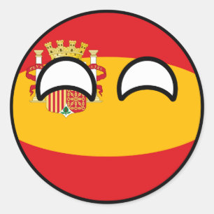 Adesivo Redondo Espanha Geeky de tensão engraçada Countryball