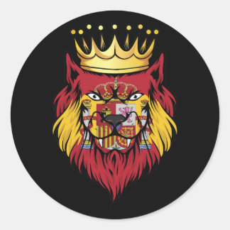 Adesivo Redondo Espanha Lion King Flag