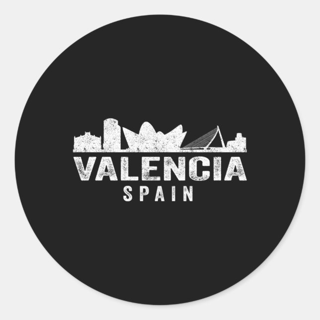 Adesivo Redondo Espanha Skyline Valencia (Frente)