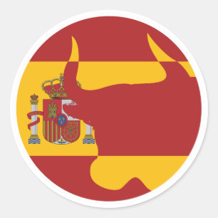 Adesivo Redondo Espanha Taurus Bandeira Nacional Espanhola