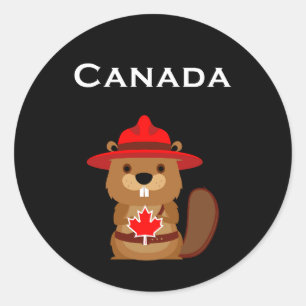 Adesivo Redondo Espanhol Cinto do Canadá com Cor Escura Folha de M