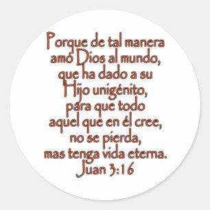 Adesivo Redondo Espanhol do 3:16 de John