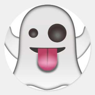 Adesivo Redondo Espanta-fantasma Emoji Legal Diversão