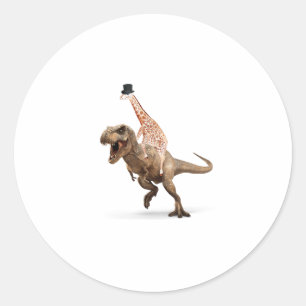 Adesivo Redondo Espantosa Girafa Top Hat T-Rex - Mens_Womens