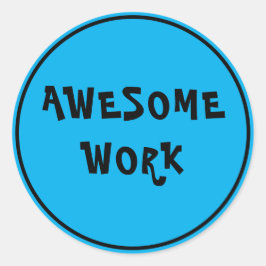 Adesivo Redondo Espantoso Professor de Trabalho Encorajar Azul