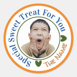Adesivo Redondo Especial Doce Especial para Você Nome da Foto Lara