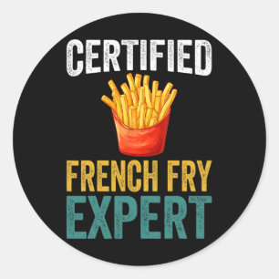 Adesivo Redondo Especialista Certificado em Batata Frita Trump Ama