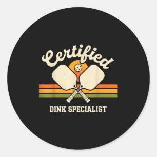 Adesivo Redondo Especialista em dink certificado pickleball divert