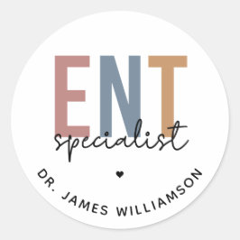 Adesivo Redondo Especialista em ENT Doctor ENT Personalizado