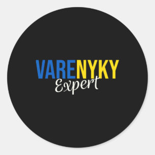 Adesivo Redondo Especialista em Varenyky Suporte Bandeira da Ucrân