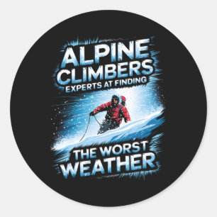 Adesivo Redondo Especialistas em Escalada Alpina Encontram o Tempo