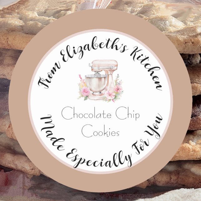 Adesivo Redondo Especialmente Para Você Mistura Floral Marrom Case (Criador carregado)