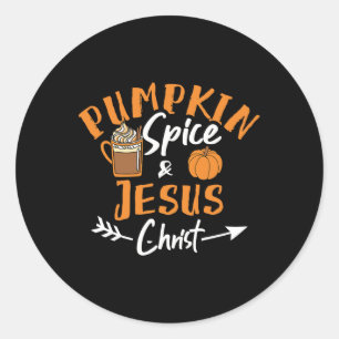 Adesivo Redondo Especiarias De Abóbora E Cristo De Jesus Queda Cri