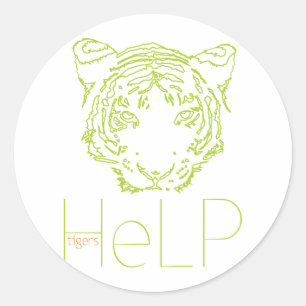 Adesivo Redondo Espécie da prioridade: Tigre