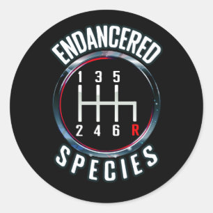 Adesivo Redondo Espécies Ameaçadas Manualmente Gearbox Stick Shift