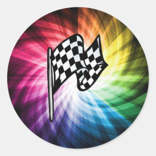 Adesivo Redondo Espectro Checkered da bandeira