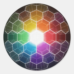 Adesivo Redondo Espectro de Honeycomb