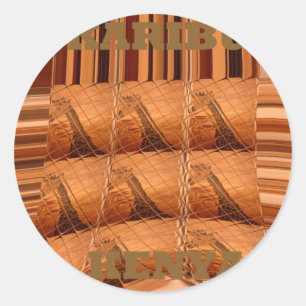 Adesivo Redondo Espelho Africano Tradicional: Girafa Tecida