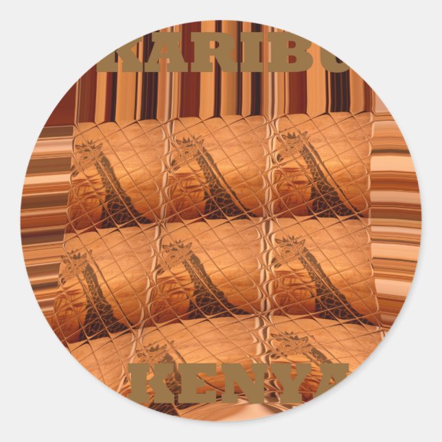 Adesivo Redondo Espelho Africano Tradicional: Girafa Tecida (Frente)