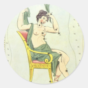 Adesivo Redondo Espelho da Urânia, Mapa Celestial da Astronomia Vi