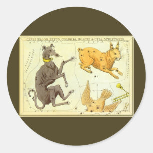 Adesivo Redondo Espelho de Urânia, Mapa Celeste de Astronomia Anti