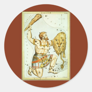 Adesivo Redondo Espelho de Urânia, Mapa Celeste de Astronomia Anti