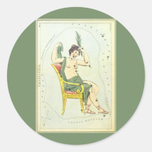 Adesivo Redondo Espelho de Urânia, Mapa Celeste de Astronomia Anti