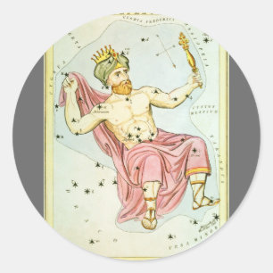 Adesivo Redondo Espelho de Urânia, Mapa Celestial de Astronomia An