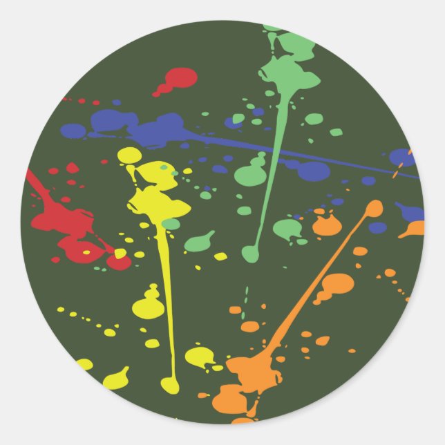 Adesivo Redondo Espelho do Partido de Paintball Verde do Exército (Frente)