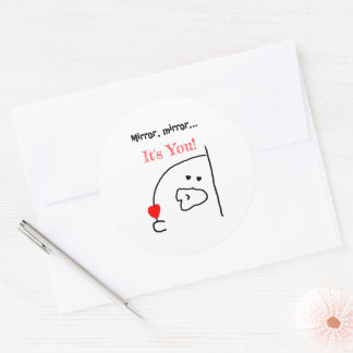 Adesivo Redondo Espelho, Espelho... é você! | Bonito e Romântico